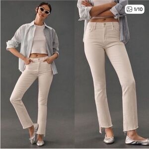 MOTHER Cream Straight Leg Jeans
